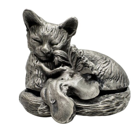 OAW Other - Cat & Fairy Pewter Tooth Fairy Box By OAW 2002 Vtg